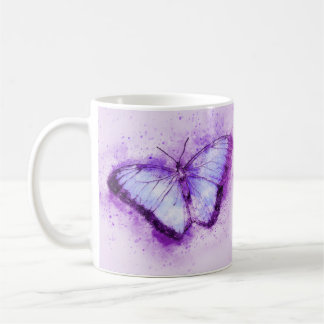 Hübscher lila Schmetterling Kaffeetasse