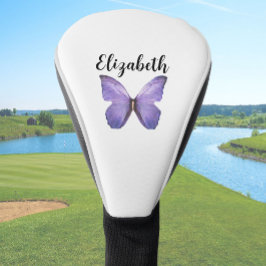 Hübscher lila Schmetterling mit individuelle Name Golf Headcover