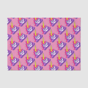 Hübscher lila Unicorn kacken Emoji Seidenpapier