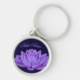 Hübscher lila Wasser-Lilien-personalisierter Schlüsselanhänger