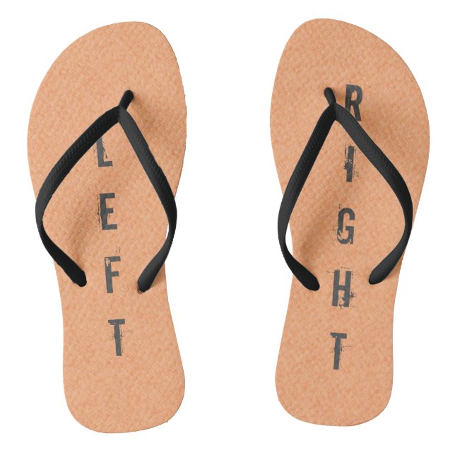 Hübscher LINKS Rechter Pfirsich Flip Flops (Fußbett)