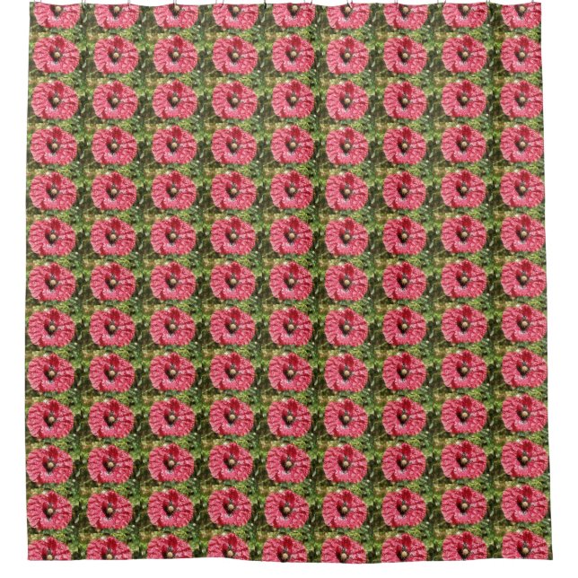 Hübscher Macro-Duschvorhang mit rotem Mohn-Blume Duschvorhang (Vorderseite)