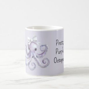 Hübscher Mädchenhafter Lila Oktopus Kaffeetasse