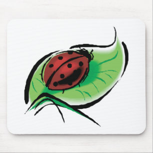 hübscher Marienkäfer auf einem Blatt Mousepad