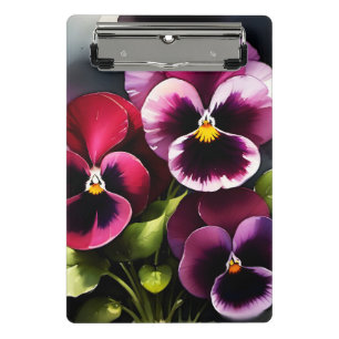Hübscher Marondaek rote Stiefmütterchen Aquarellma Mini Klemmbrett