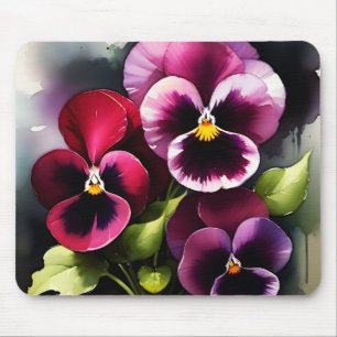 Hübscher Marondaek rote Stiefmütterchen Aquarellma Mousepad