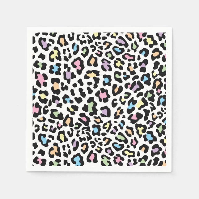 Hübscher mehrfarbiger Cheetprint Serviette (Vorderseite)