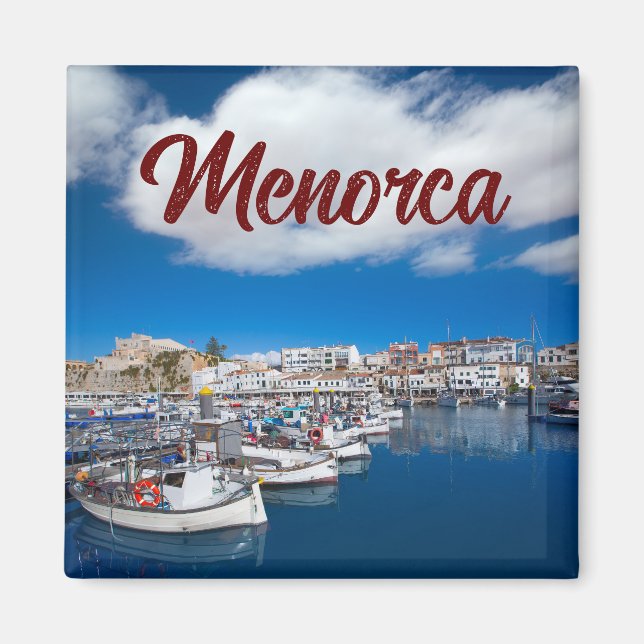 Hübscher Menorca Hafen von Ciutadella - Souvenir Magnet (Vorne)