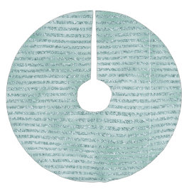 Hübscher Minze Glitzer Streifen       Polyester Weihnachtsbaumdecke