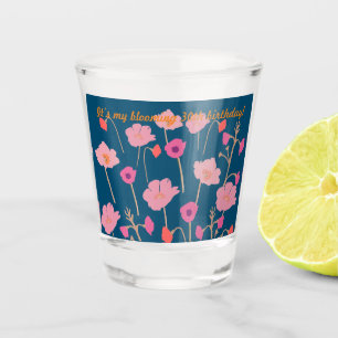 Hübscher, moderner Blumengeburtstag 30. Geburtstag Schnapsglas