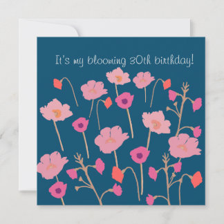 Hübscher, moderner Blumengeburtstag mit individuel Einladung