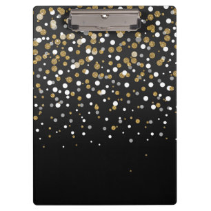 Hübscher moderner girly ImitatgoldGlitter Confett Klemmbrett