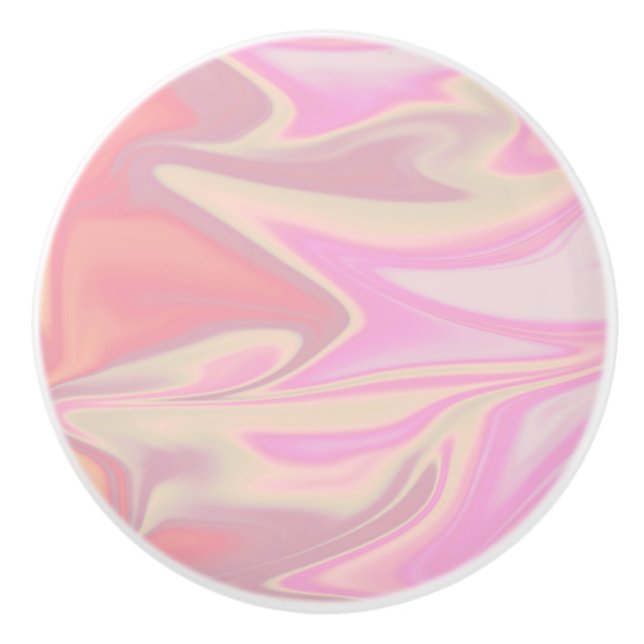 Hübscher, moderner und eleganter rosa Marmor Keramikknauf (Vorderseite)