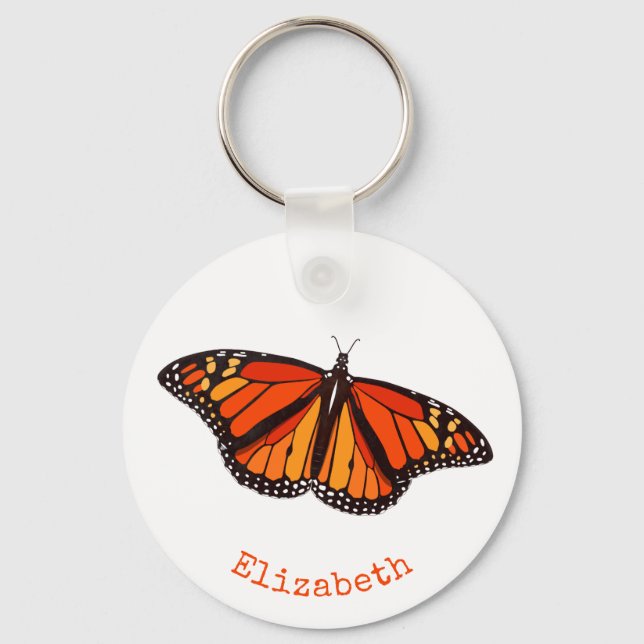 Hübscher Monarch Butterfly mit offenen Flügeln Schlüsselanhänger (Vorderseite)