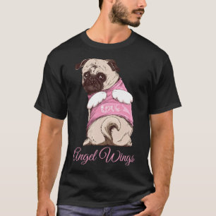 Hübscher Mops. Engelsflügel. Klassisch 896 T-Shirt