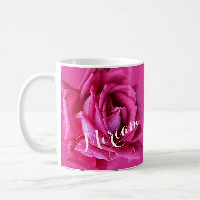 Hübscher Name des Miriams,  Liebe in heißen rosa R Kaffeetasse (Links)