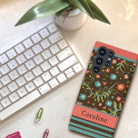 Hübscher Name des modernen BlumenstreifensInspirit Samsung Galaxy Hülle<br><div class="desc">Diese fröhliche und farbenfrohe Inspirivity Handy Gehäuse wird die perfekte Ergänzung zu Ihrem Handy sein. Die lustigen Blume sind perfekt für jedes Alter. Fügen Sie einen Namen hinzu, um diese farbenfrohe Hülle zu personalisieren. Viele neue Handy-Fälle in meinem Zazzle-Shop hinzugefügt. Für mehr meiner alltäglichen inspirierenden Kunstwerke, Karo auf meine Facebook-...</div>