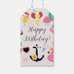Hübscher nautischer Geburtstag Geschenkanhänger