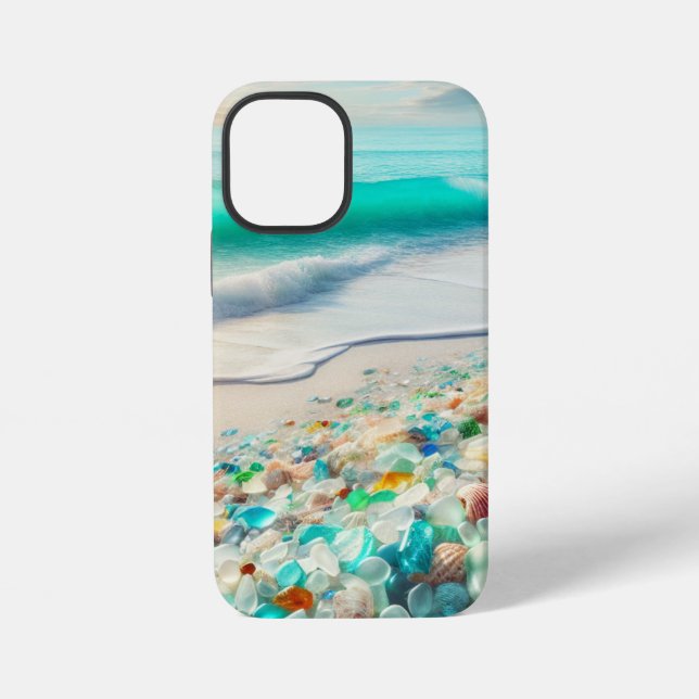 Hübscher Ocean Beach mit Sea Glass iPhone 12 Mini Hülle (Rückseite)