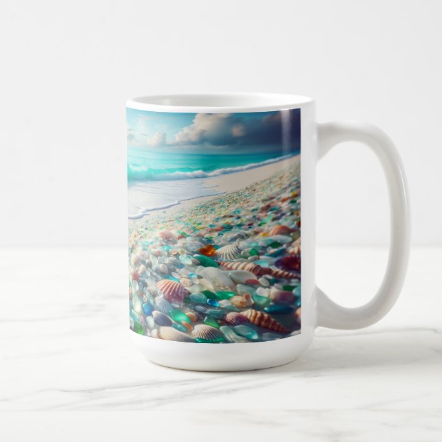 Hübscher Ocean Beach mit Sea Glass Kaffeetasse (Rechts)