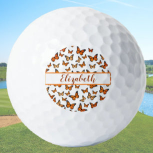 Hübscher Orangenschmetterling mit individuelle Nam Golfball