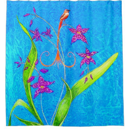 Hübscher Orchid Bird Duschvorhang