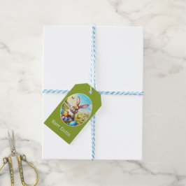 Hübscher Osterhase in Landschaft -  Geschenkanhänger