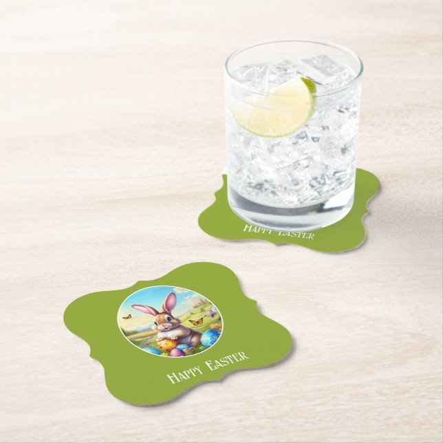 Hübscher Osterhase in Landschaft -  Untersetzer (Vor Ort)