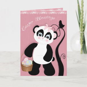 Hübscher Ostern-Panda Feiertagskarte