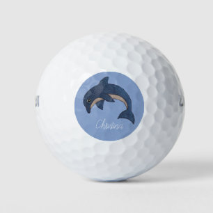 Hübscher Ozean Blau-Weiß-Springdolphin Golfball
