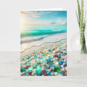 Hübscher Ozean mit Sea Glass Happy Jubiläum Karte