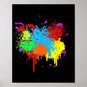 Hübscher Paint-Spritzer-Malvorgang Abstrakter Art Poster