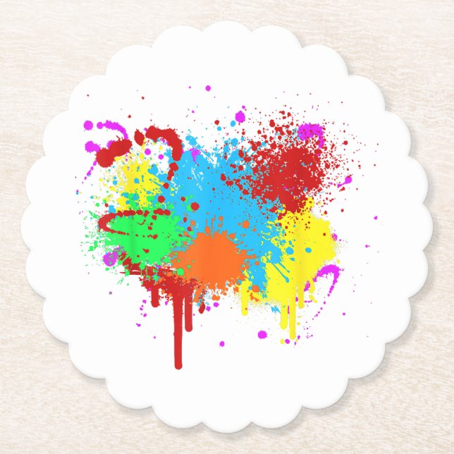 Hübscher Paint-Spritzer-Malvorgang Abstrakter Art Untersetzer (Vorderseite)