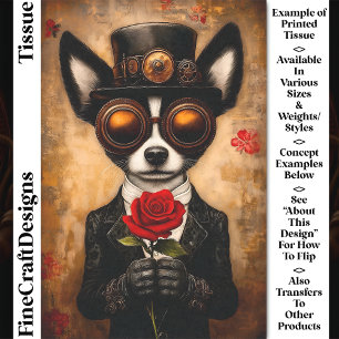 Hübscher Papillon-Hund, Schutzbrille, Rote Rose CQ Seidenpapier
