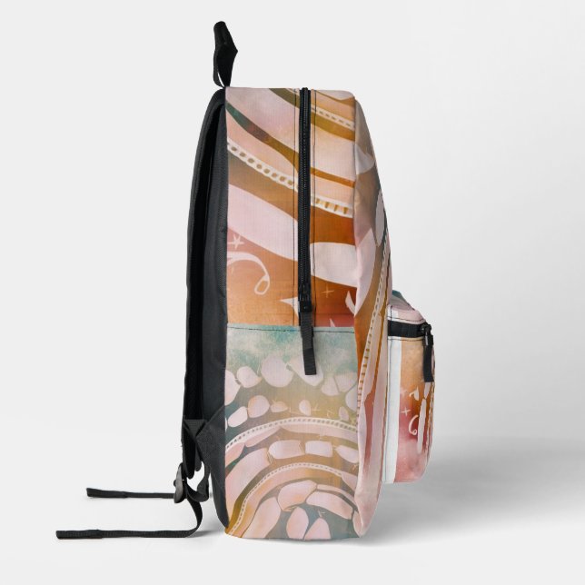 Hübscher, pastellfarbener Regenbogen Bedruckter Rucksack (Links)
