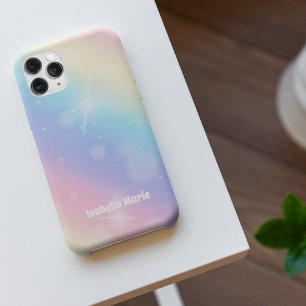 Hübscher, pastellfarbener Regenbogen-Sparkle-Girly iPhone Hülle