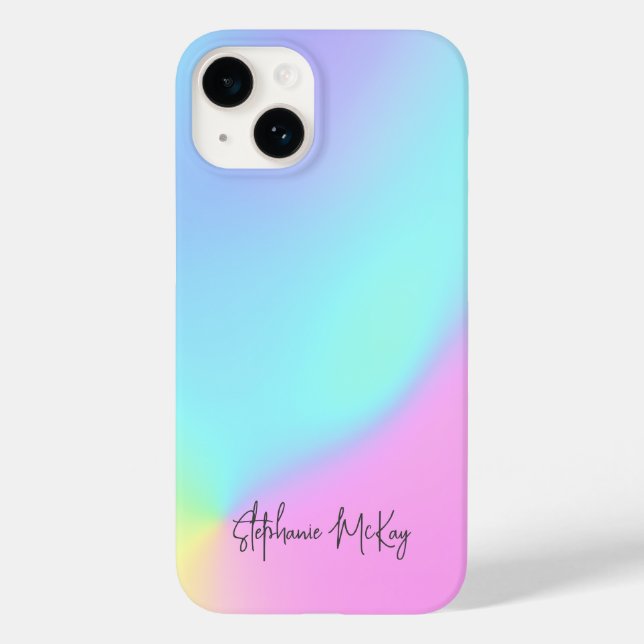 Hübscher Pastellverlauf personalisiert Case-Mate iPhone 14 Hülle (Rückseite)