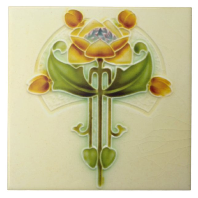 Hübscher Peachy Repro Antiquitätenmuseum Fliese (Vorderseite)