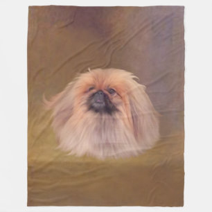 Hübscher Pekingese Fleecedecke
