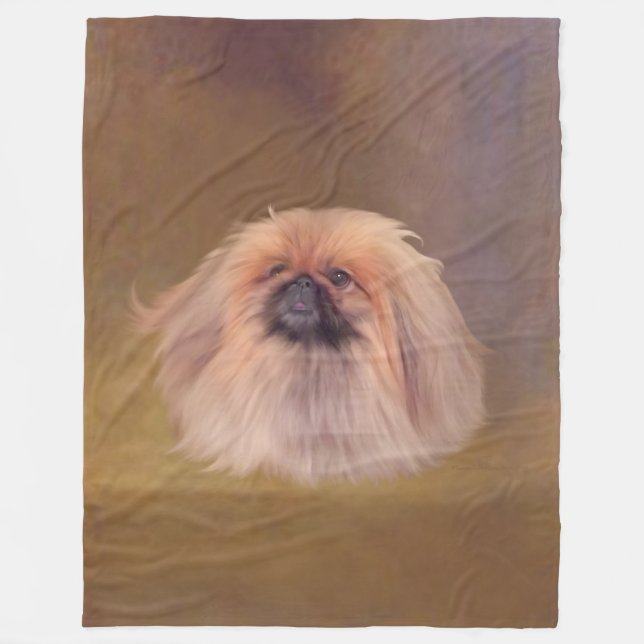 Hübscher Pekingese Fleecedecke (Vorderseite)