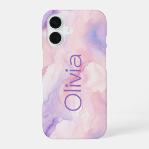 Hübscher Personalisierter Abstrakter Marmor Rosa L iPhone 16 Hülle