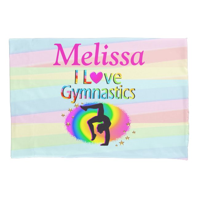 HÜBSCHER PERSONALISIERTER FALL I LIEBE GYMNASTICS  KISSENBEZUG (Vorderseite)
