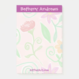 Hübscher Personalisierter, floraler Notepad Nachhi Post-it Klebezettel