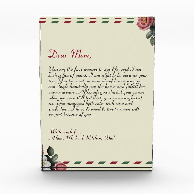 hübscher, Personalisierter Liebe-Brief handschrift Fotoblock (Vorderseite)