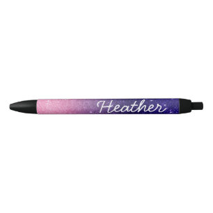 Hübscher Personalisierter Name Ombre Glitzer Lila  Kugelschreiber