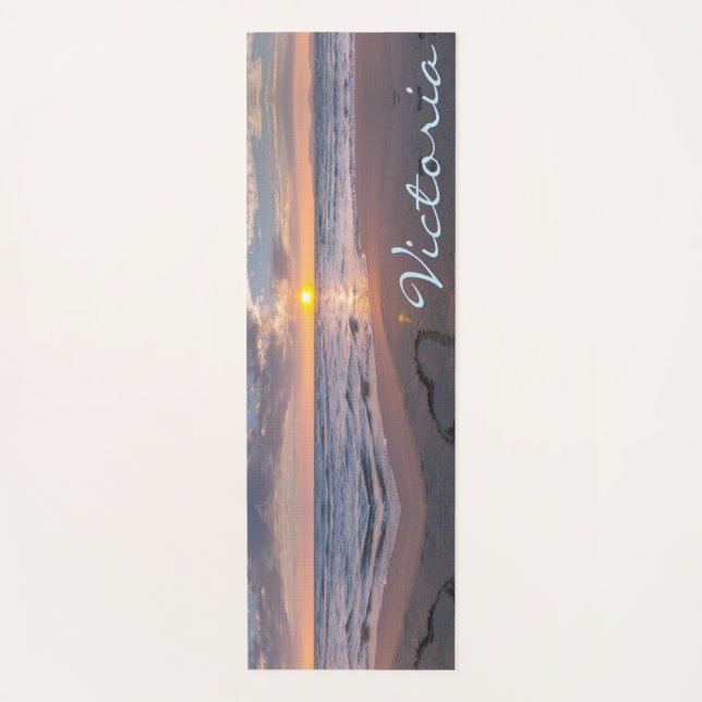 Hübscher Personalisierter Ozean Sunset Name Yoga M Yogamatte (Vorderseite)
