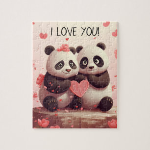 Hübscher personalisierter Panda zum Valentinstag