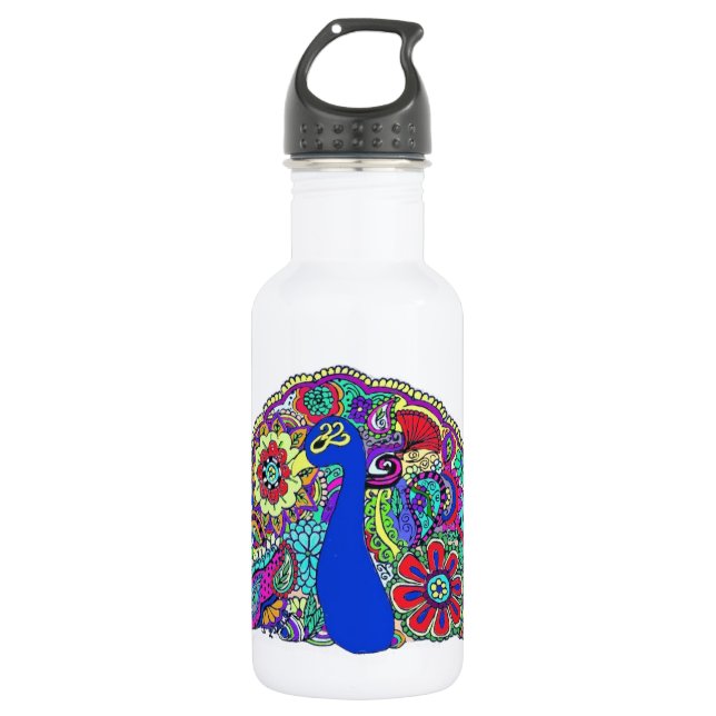hübscher Pfau Edelstahlflasche (Vorderseite)