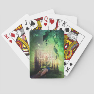 Hübscher Pfau-Garten-Tür-Entwurfs-Spielkarten Spielkarten
