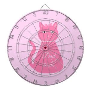 Hübscher Pink Baby Girl Cat Custom Vater to be Dartscheibe